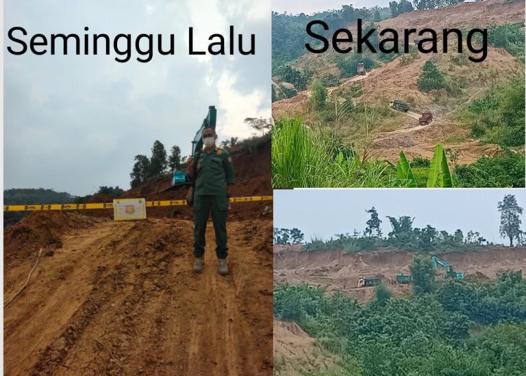 Galian C di Desa Sukanegara Ledek Pol PP Kabupaten Bogor, Baru Disegel Dicabut Lagi