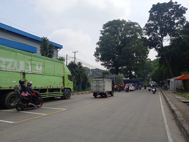 Parkir Sembarangan, Kendaraan Ekspedisi Milik PT TVIP Dikeluhkan Pengguna Jalan