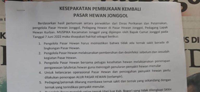 Sempat Tutup, Pasar Hewan Jonggol Buka Lagi