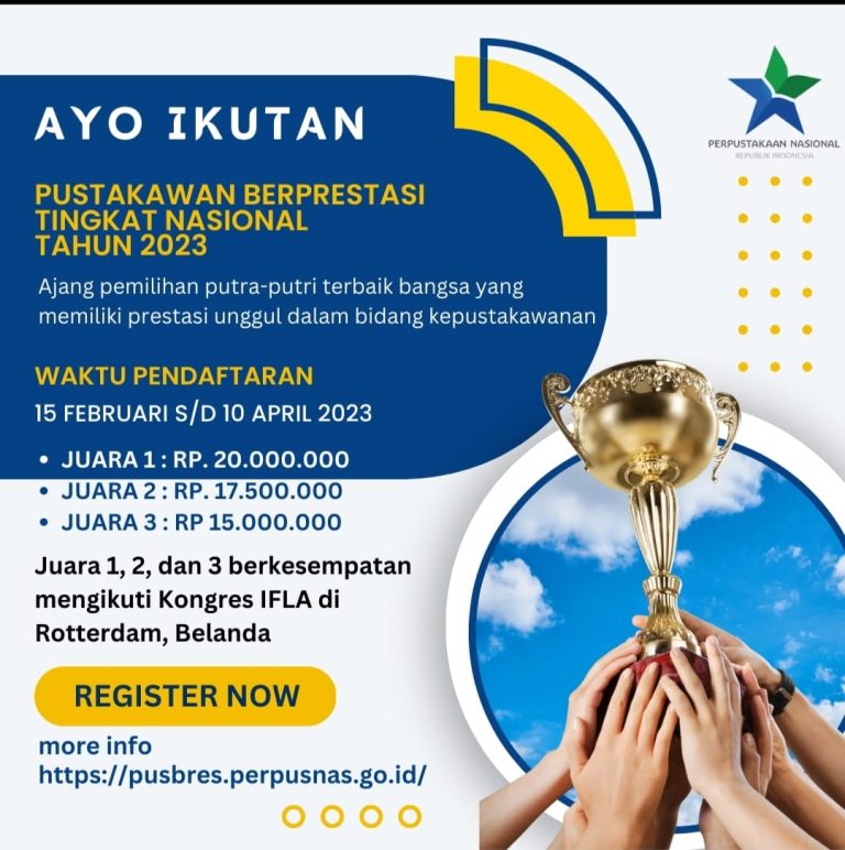 Perpusnas Gelar Lagi Ajang Pemilihan Pustakawan Berprestasi Terbaik Tingkat Nasional Tahun 2023