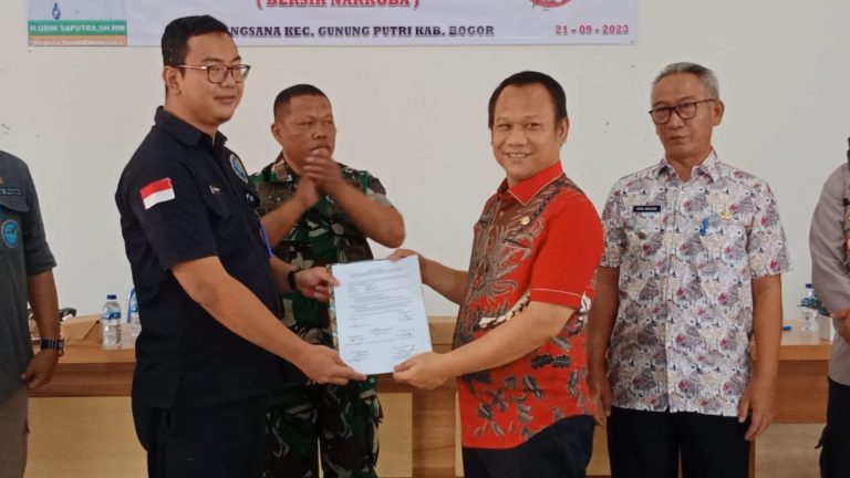 Cegah Peredaran Narkoba, BNN Kabupaten Bogor Kukuhkan Tim Bersinar Desa Ciangsana