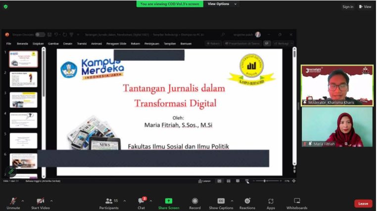 Mahasiswa FISIP Unida Bahas Adaptasi dan Tantangan Jurnalis di Era Digital dalam Kegiatan ‘Communication on Discuss’