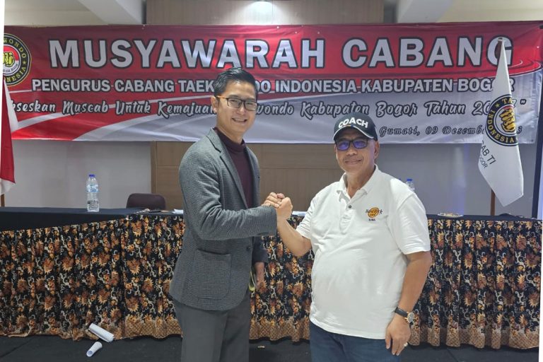 Arnoldy Salim Nahkoda Baru Pengcab Taekwondo Kabupaten Bogor 2023-2027