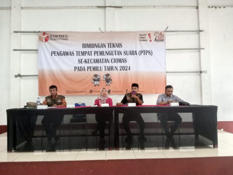 PTPS Ujung Tombak Pengawasan di TPS, Panwascam Ciomas Tingkatkan Kapasitas dengan Bimtek