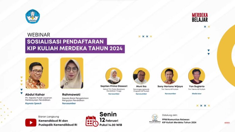 Kemendikbudristek Sosialisasikan Pendaftaran KIP Kuliah Merdeka Tahun 2024