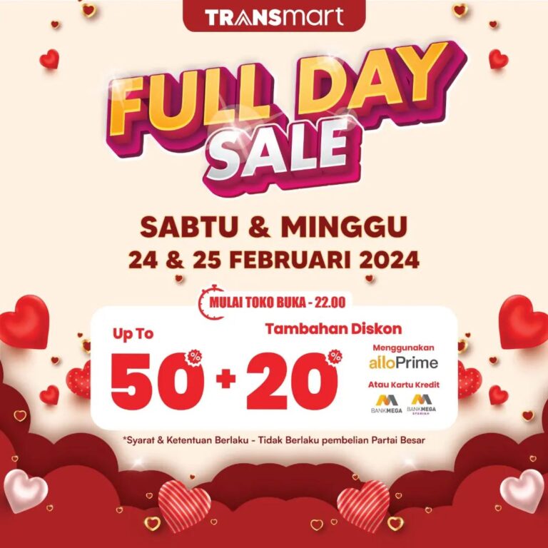 Jangan Lewatkan Kesempatan, Transmart Full Day Sale Kembali Hadir Dengan Diskon Hebat Hingga 50% + 20%
