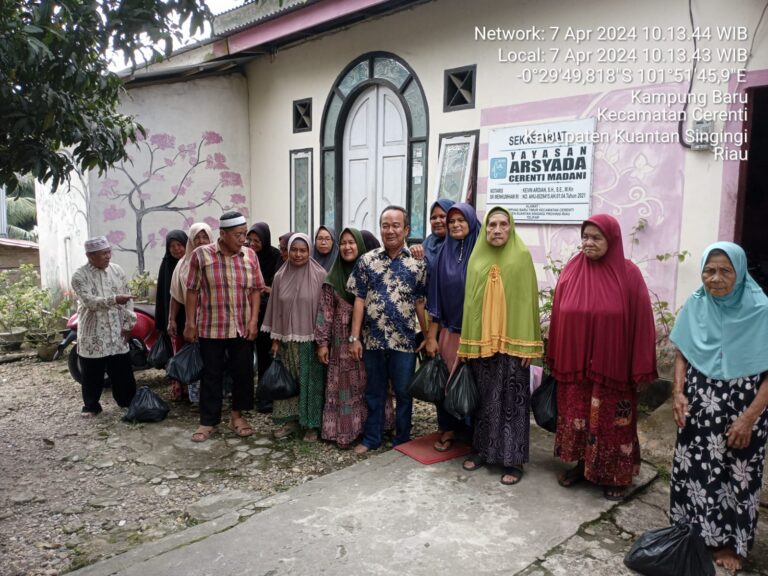 Santunan Sosial Dhuafah-Yayasan ACM menyambut Idul Fitri 1445 H di Cerenti Riau