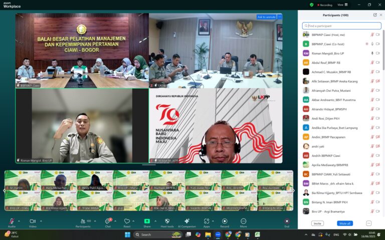 UPT Pelatihan Kementan Cetak Aparatur Profesional, Akuntabel dan Berintegritas melalui PBJB Level 1