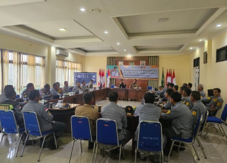 Pol PP Tamansari Gelar Pembinaan dan Koordinasi Pengisian Laporan SIM Linmas