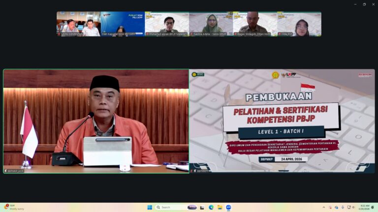 Perkuat Integritas Pengadaan, Kementan Gelar Pelatihan dan Sertifikasi PBJP